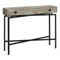 Daphnes Dinnette 42 in. Taupe Reclaimed Wood & Black Console Accent Table DA3067071